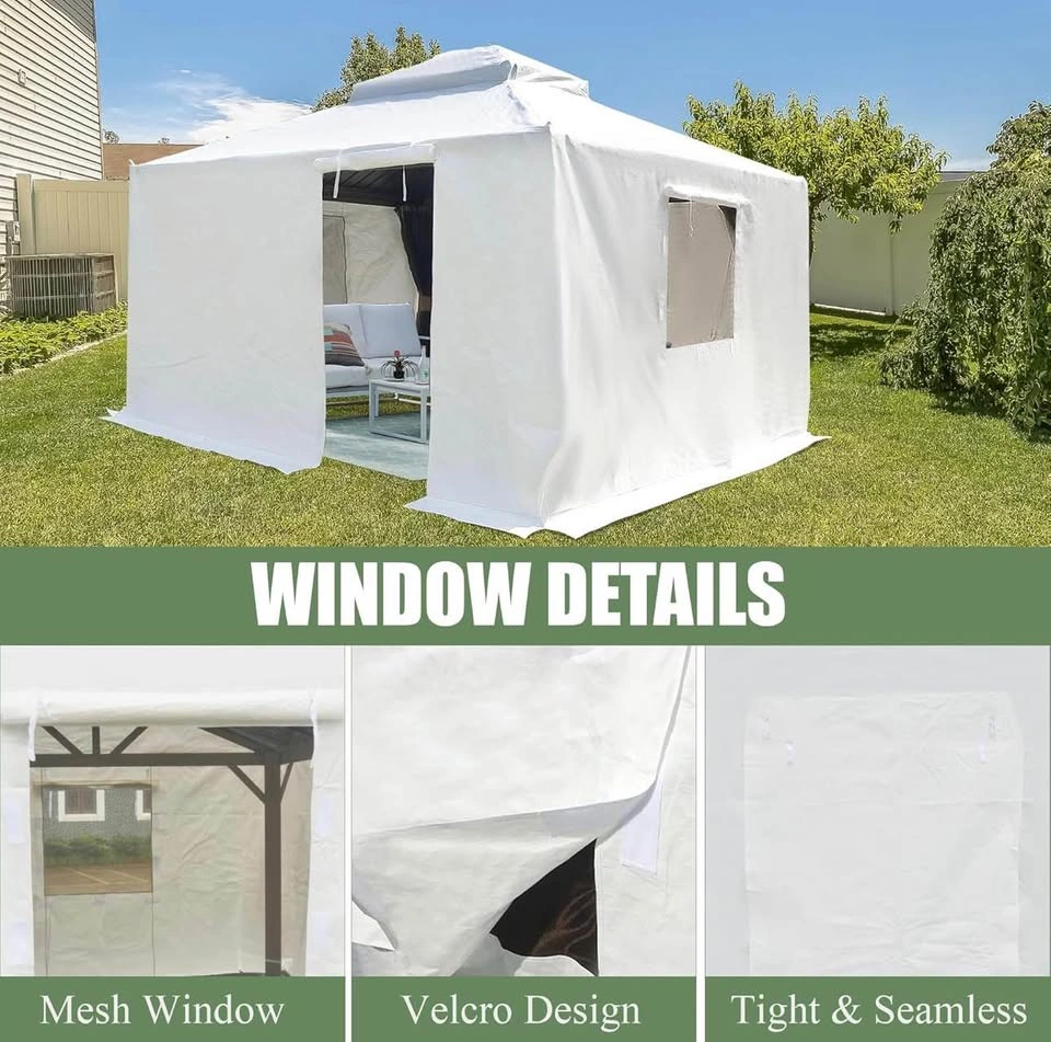 Domi 8’ x 8’ Winter Gazebo Cover with Sidewalls & Mesh Windows - photo 4