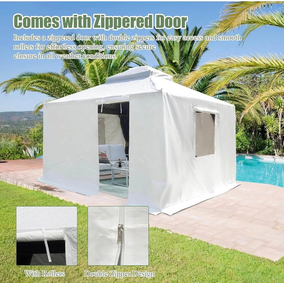 Domi 8’ x 8’ Winter Gazebo Cover with Sidewalls & Mesh Windows - photo 5