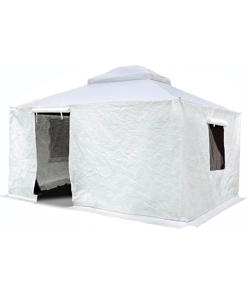 Domi 12’ x 12’ Winter Gazebo Cover w/ Sidewalls & Mesh Windows