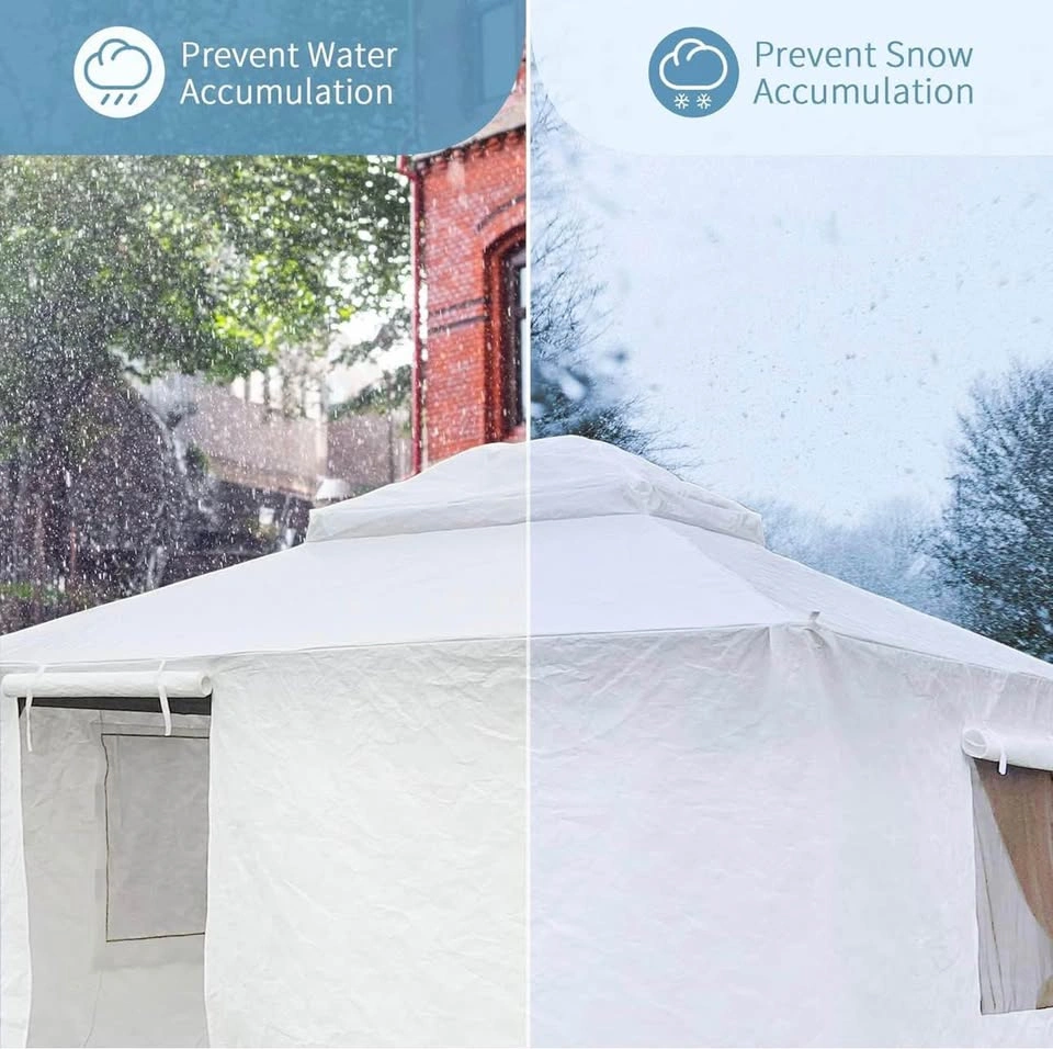 Domi 12’ x 12’ Winter Gazebo Cover w/ Sidewalls & Mesh Windows - photo 3
