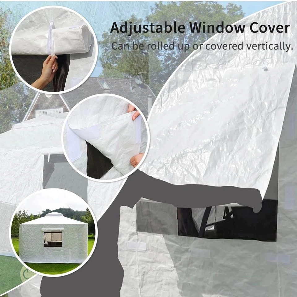 Domi 12’ x 12’ Winter Gazebo Cover w/ Sidewalls & Mesh Windows - photo 4