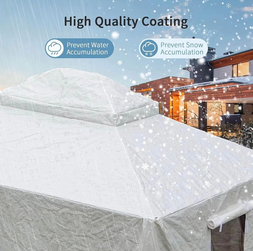 Domi 12’ x 12’ Winter Gazebo Cover w/ Sidewalls & Mesh Windows - photo 5