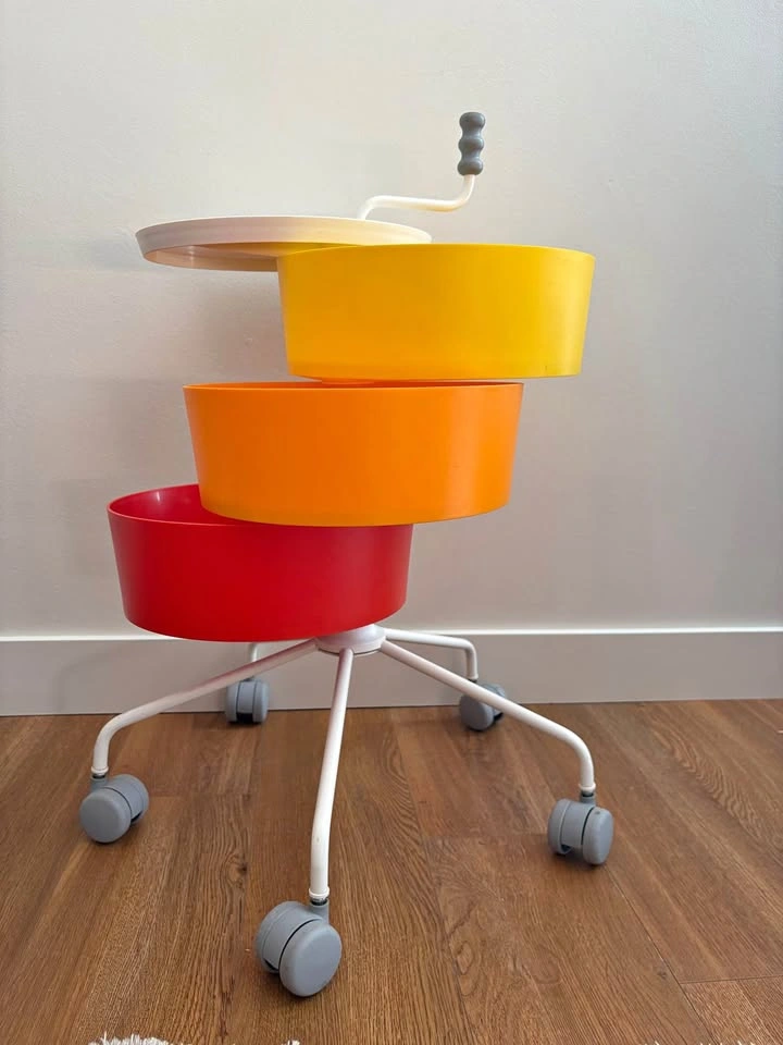 Vintage IKEA PS Klyftig Rolling Cart – 3 Tier Retro Storage Cadd