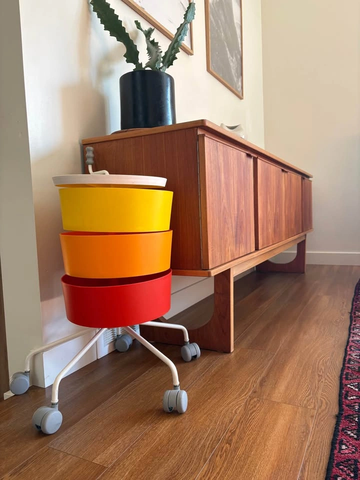 Vintage IKEA PS Klyftig Rolling Cart – 3 Tier Retro Storage Cadd - photo 4