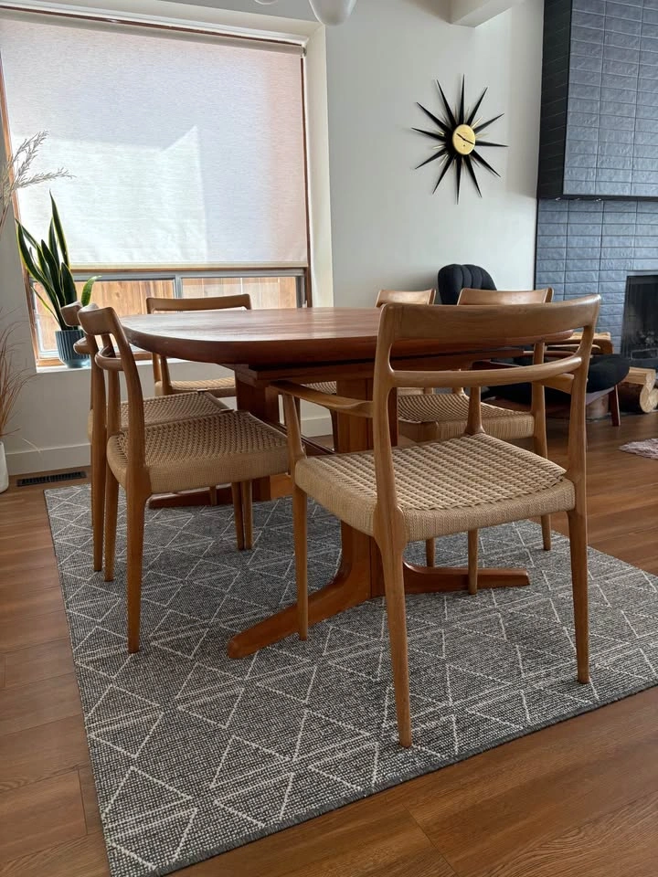 Set of 6 Teak Midcentury Cane Chairs - photo 2