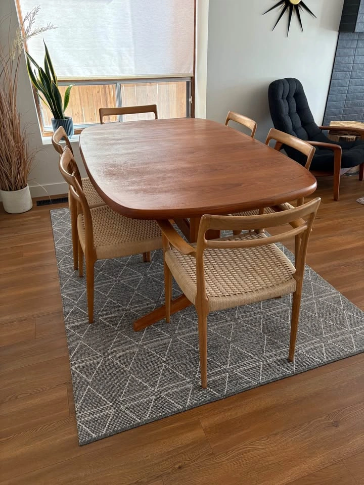 Set of 6 Teak Midcentury Cane Chairs - photo 3