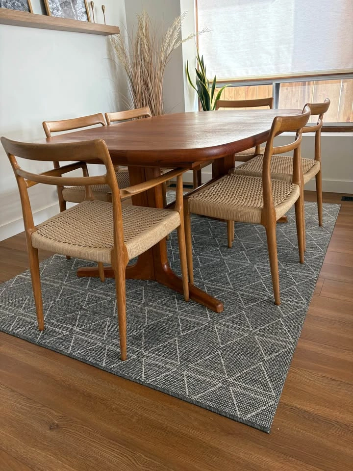 Set of 6 Teak Midcentury Cane Chairs - photo 4