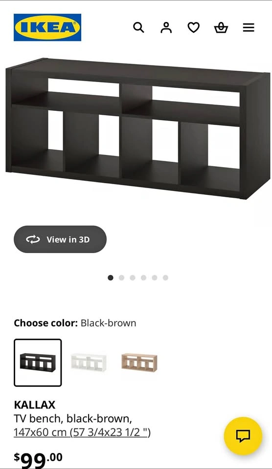 IKEA KALLAX TV Bench Black-Brown - photo 2