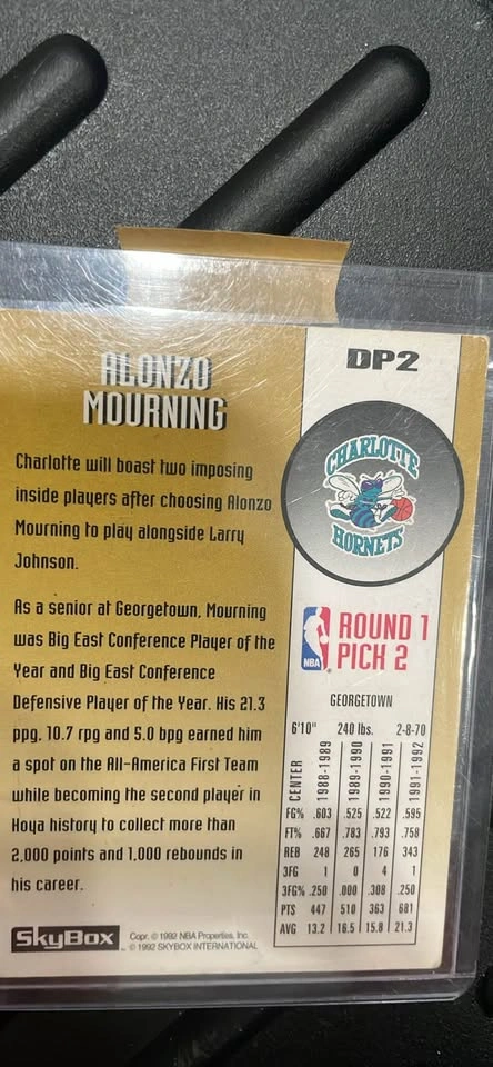 Alonzo Mourning Rookie Card - photo 2