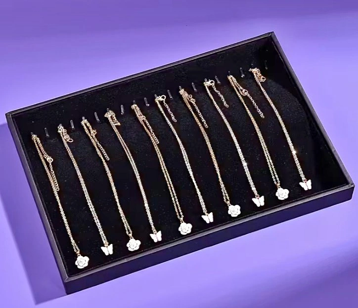 Velvet Jewelry Necklace Display Tray Organizer