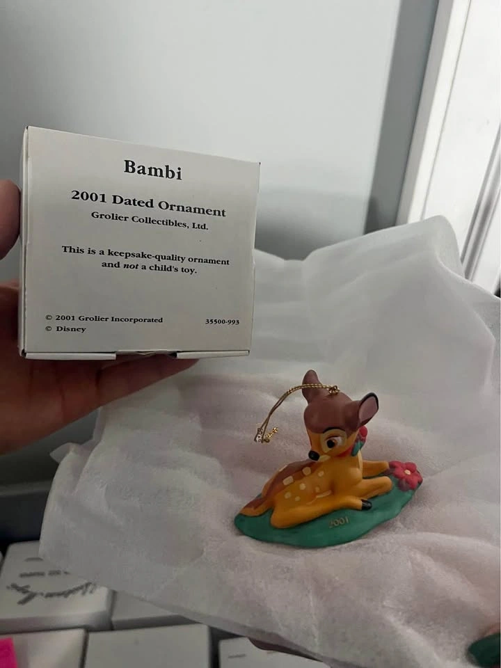 DCO Disney Vintage Christmas Ornament - Porcelain Bambi NEW