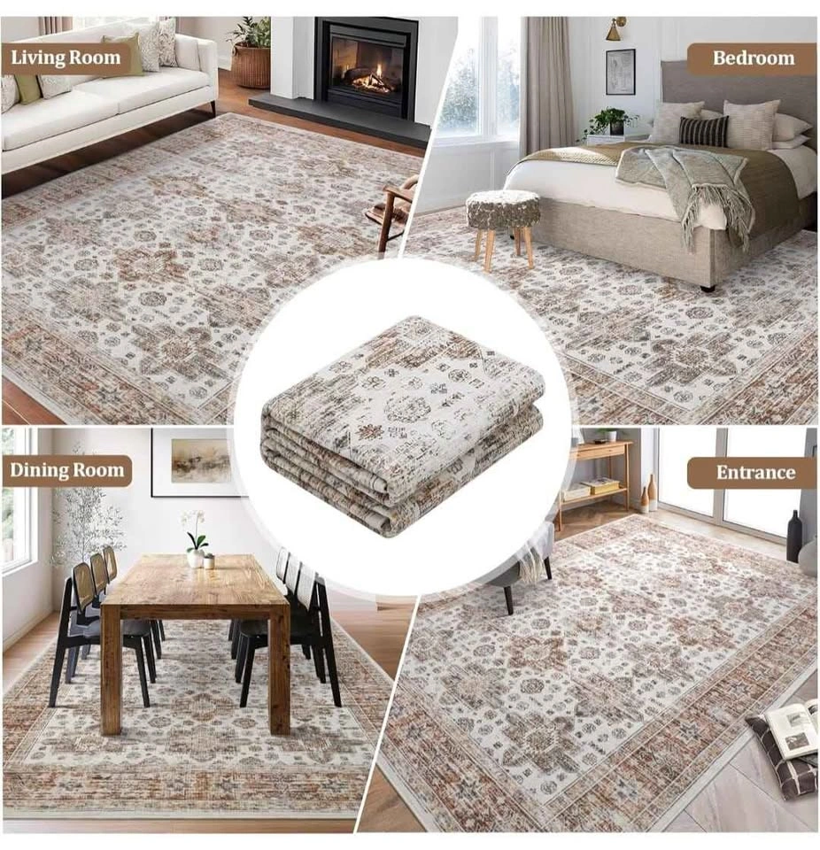 8x10 Large Beige Rug - Soft, Washable & Non-Slip - Brand New - photo 3