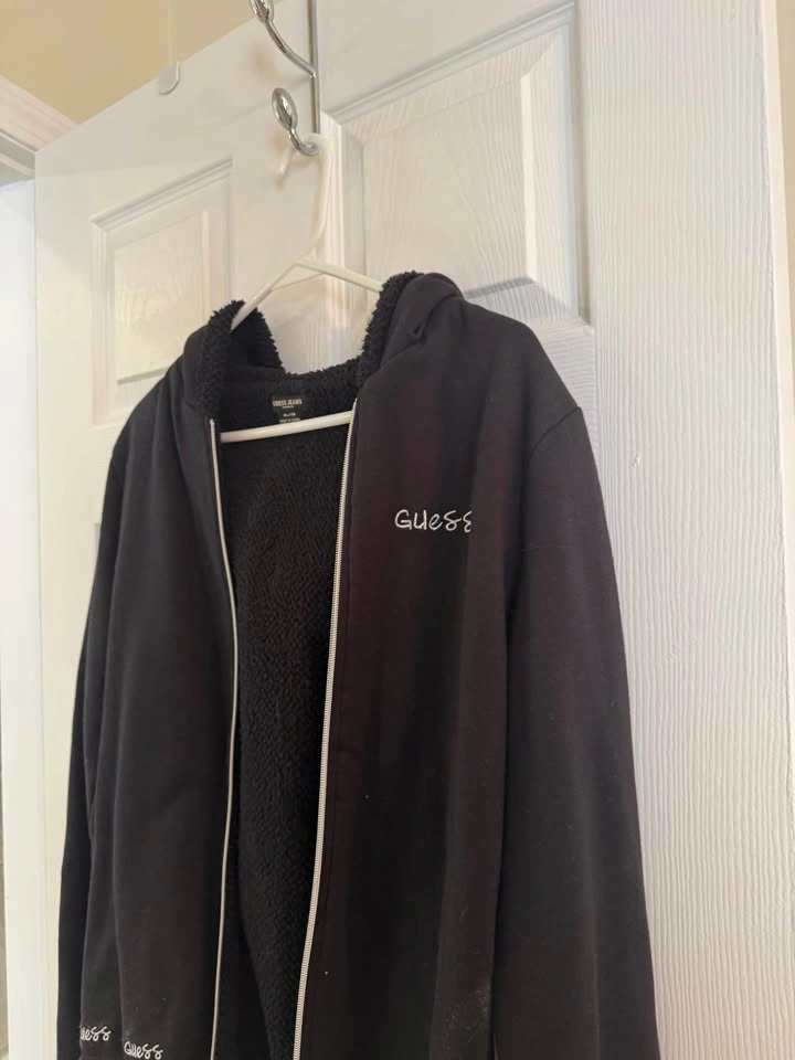 Guess Jeans Black Sherpa Lined Hoodie XL - photo 4