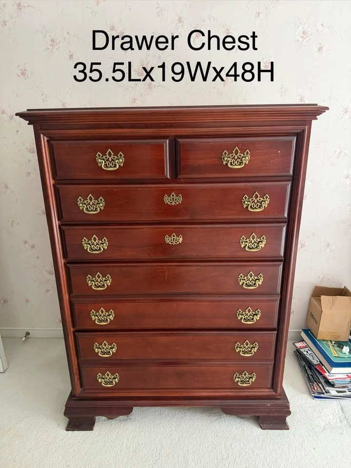 Queen Bedroom Set - Solid Cherry Wood, 6 Pieces, Vintage Gothic - photo 4