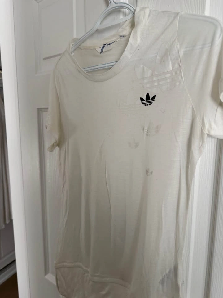 Adidas White Trefoil Logo T-Shirt Large - photo 2