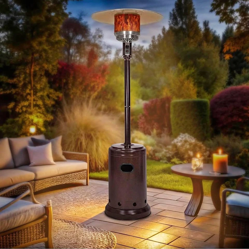 46,000 BTU Propane Patio Heater with Wheels - Havana Bronze