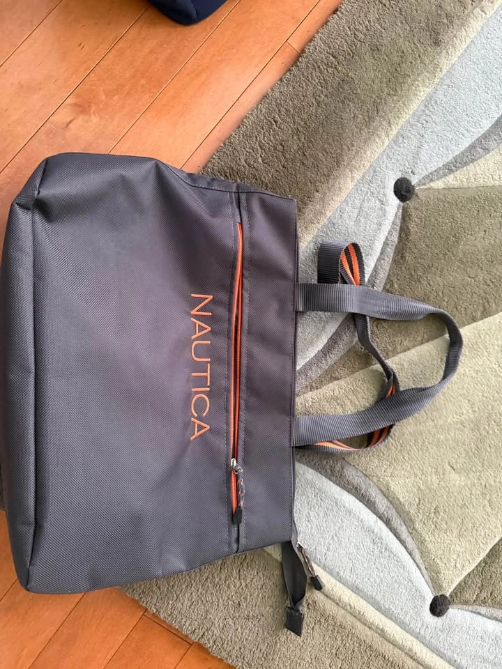 Nautica Gray Tote Bag Orange Accents - photo 2