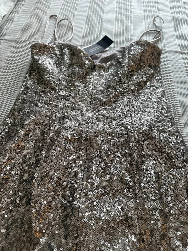 New Silver Sequin Spaghetti Strap Dress by Banana Republic - photo 2