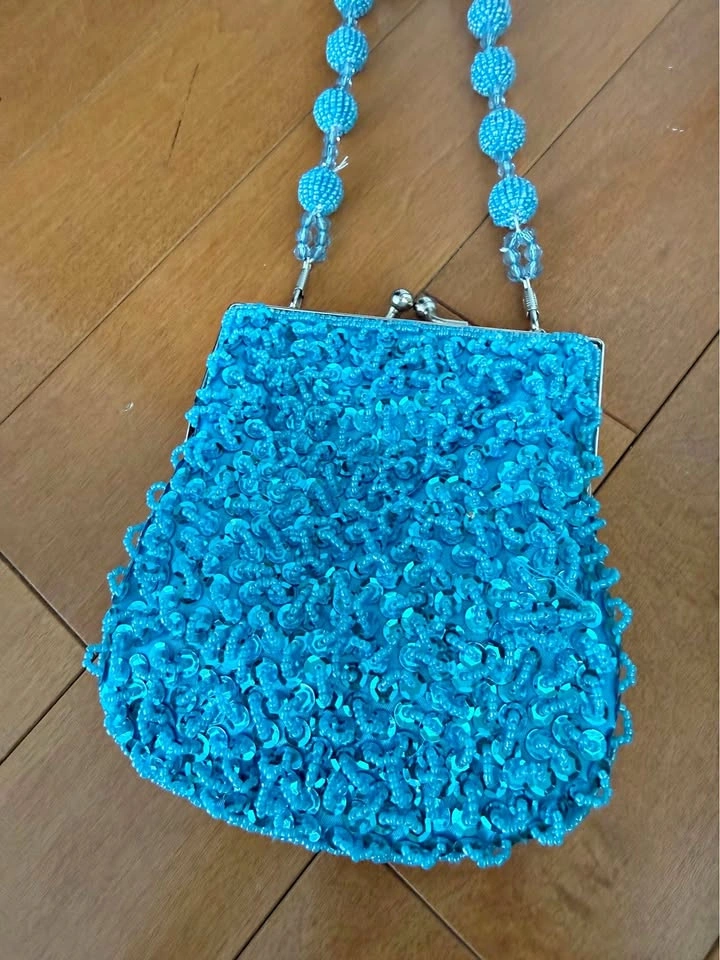 Sequin Beaded Purse TURQUOISE