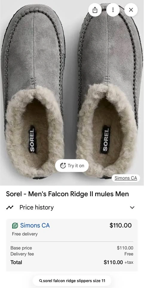 Sorel Men's Falcon Ridge II Mules - Size 9