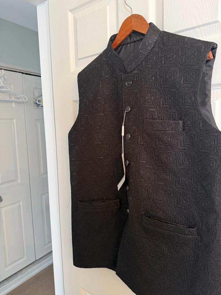 Men’s Indian Waistcoat Black new - photo 2