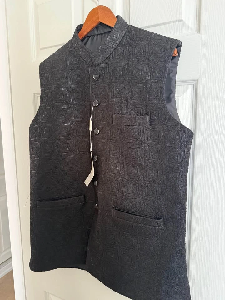 Men’s Indian Waistcoat Black new - photo 4