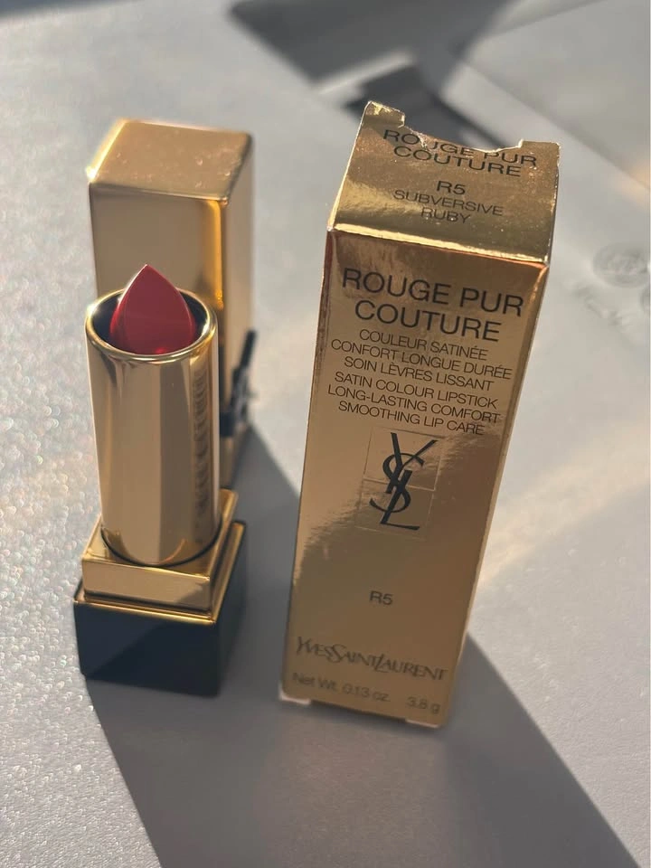 YSL Rouge Pur Couture Lipstick R5 - Satin Nude Rose | Gold Case - photo 3