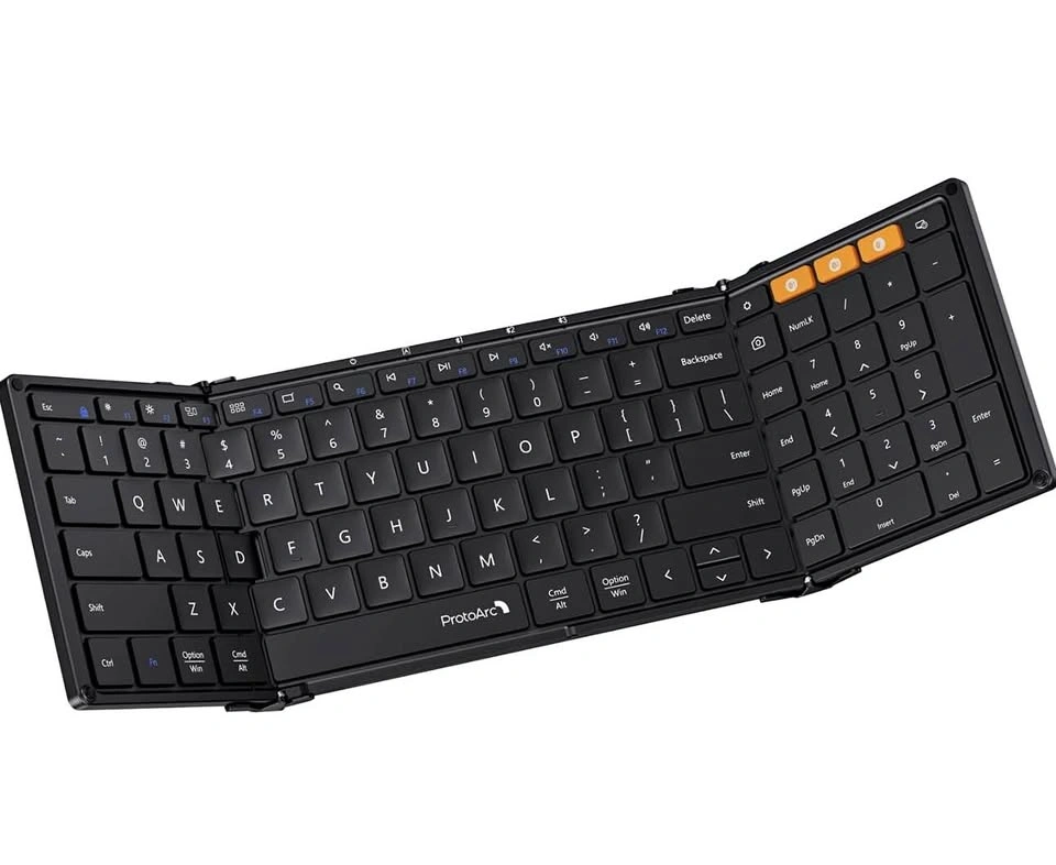NEW Foldable Bluetooth Keyboard – 3-Device, Full Size, Wireless