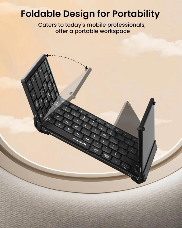 NEW Foldable Bluetooth Keyboard – 3-Device, Full Size, Wireless - photo 2