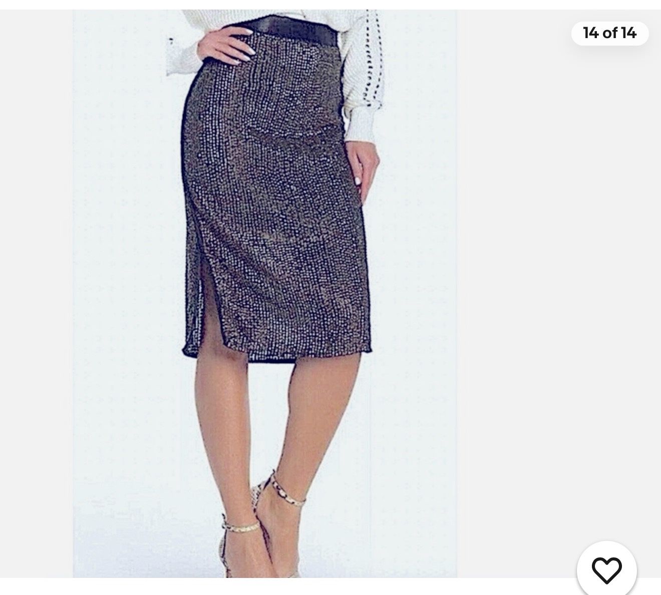 JOIE Malloren Sequined Pencil Blue Skirt - Size 8