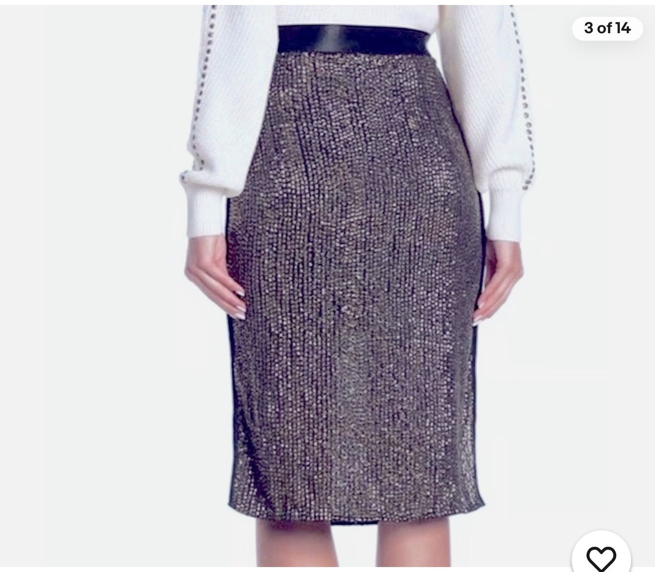 JOIE Malloren Sequined Pencil Blue Skirt - Size 8 - photo 3
