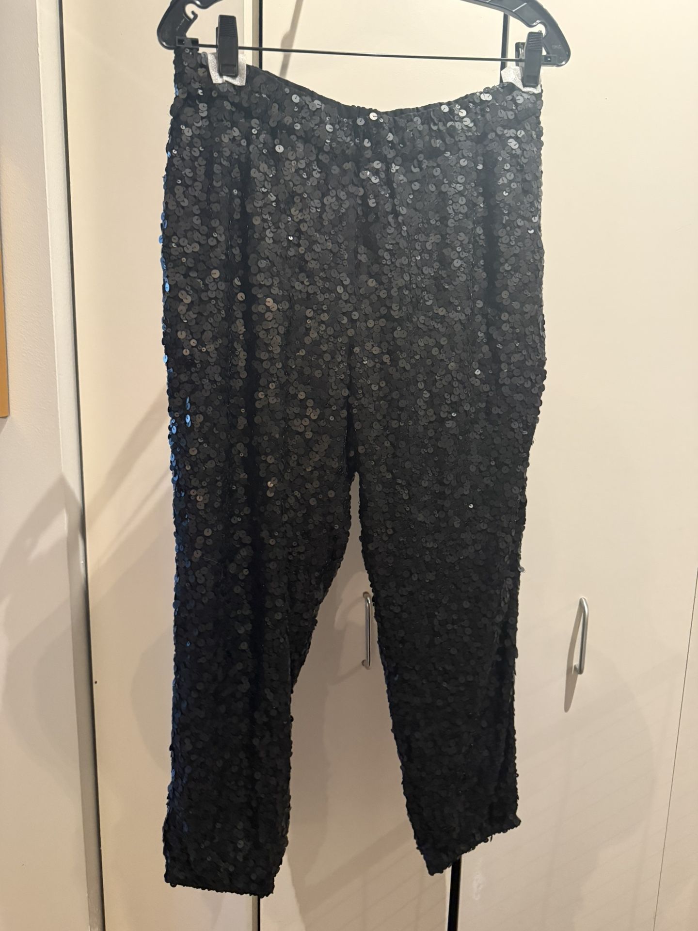 JOIE Aife Sequined Jogger Pants in Caviar Black - photo 3