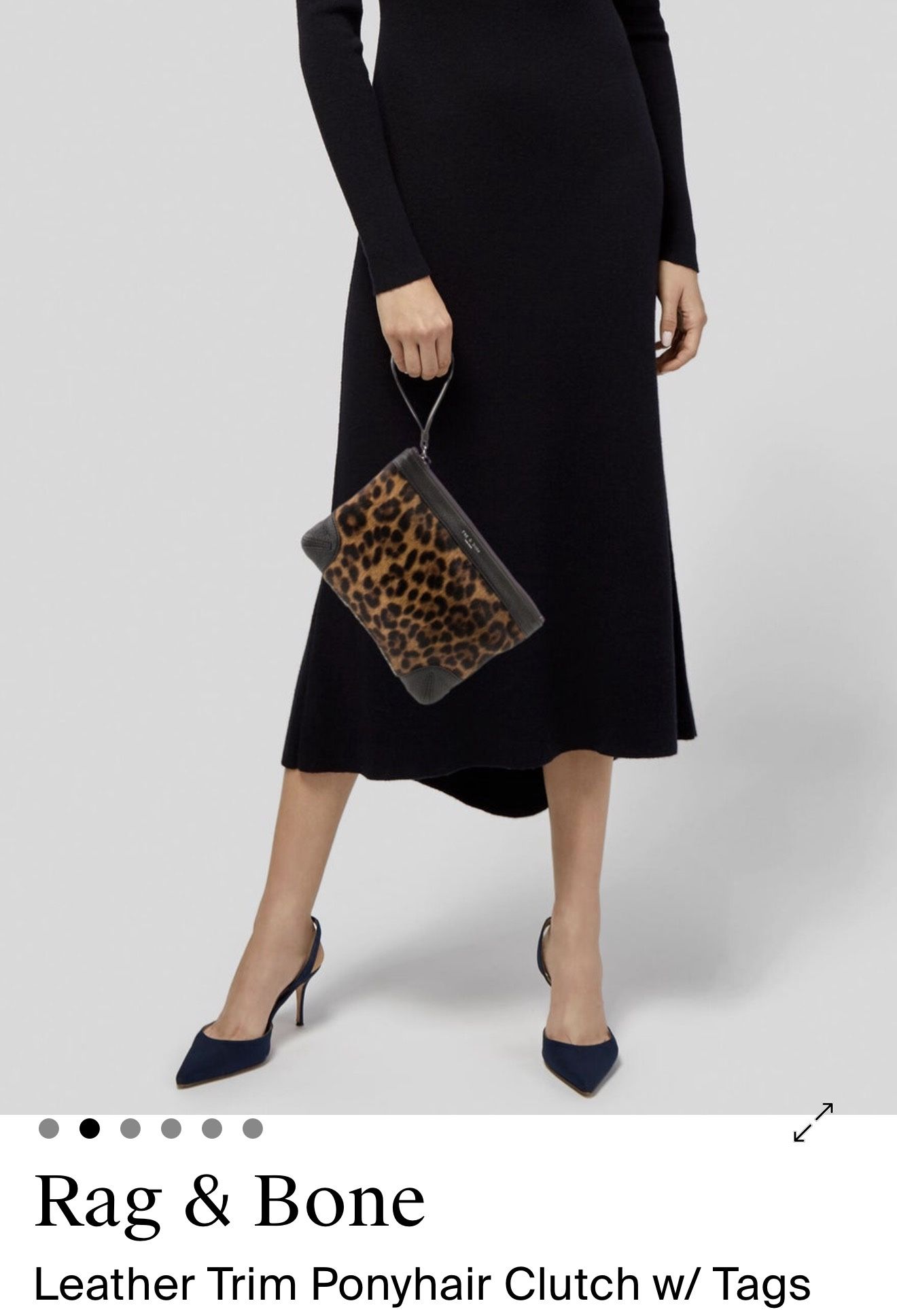 Rag & Bone Calf Hair Leopard Print Clutch