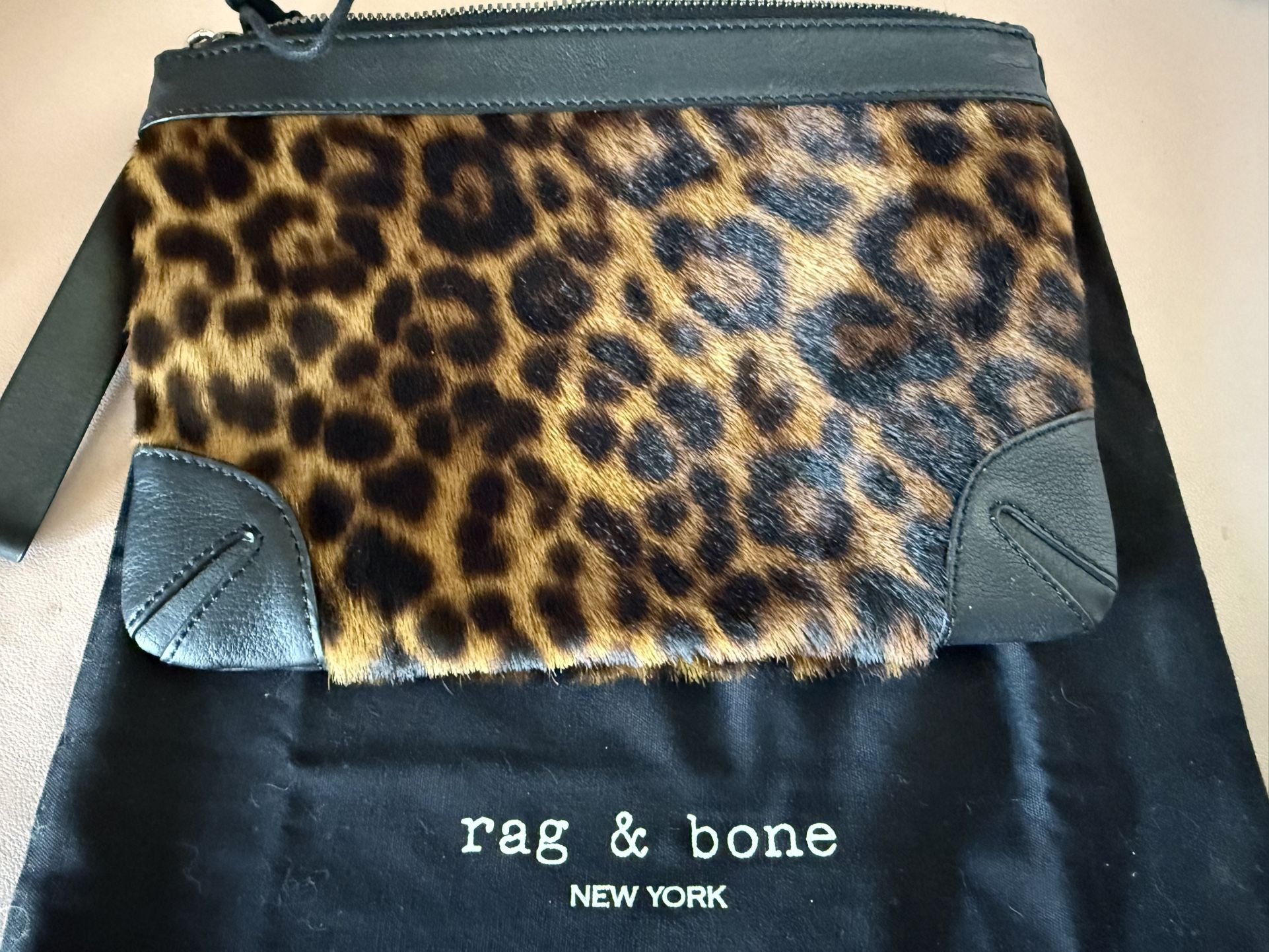 Rag & Bone Calf Hair Leopard Print Clutch - photo 2