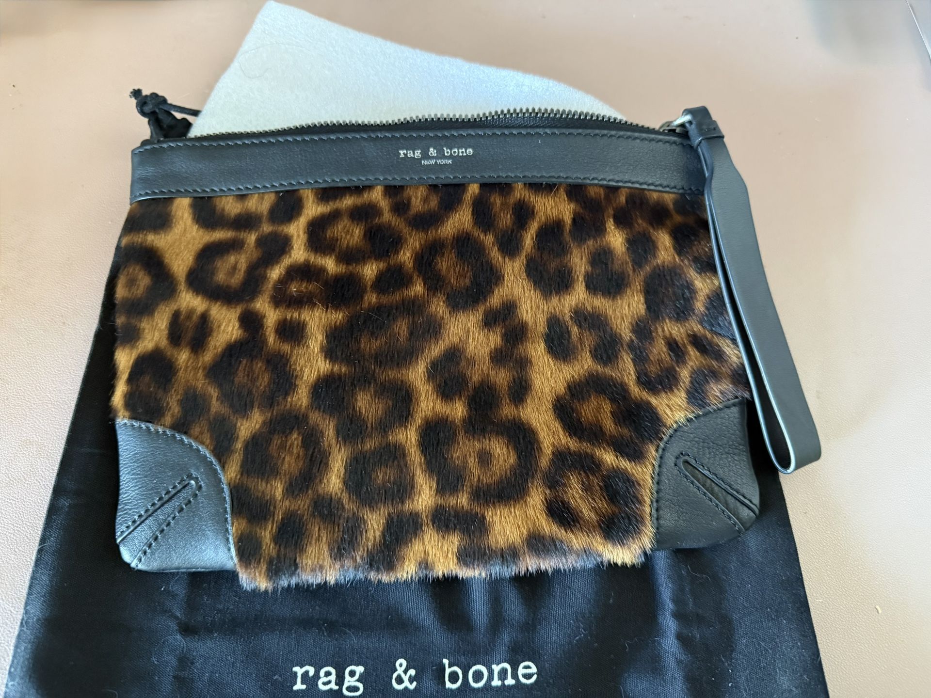 Rag & Bone Calf Hair Leopard Print Clutch - photo 3