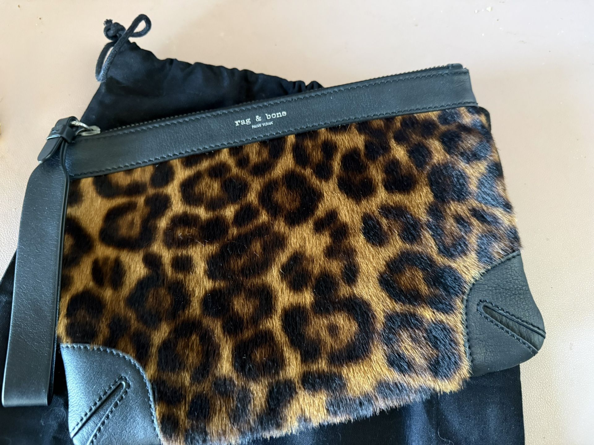 Rag & Bone Calf Hair Leopard Print Clutch - photo 4
