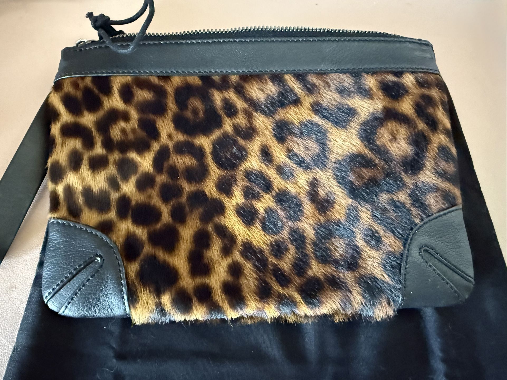 Rag & Bone Calf Hair Leopard Print Clutch - photo 5