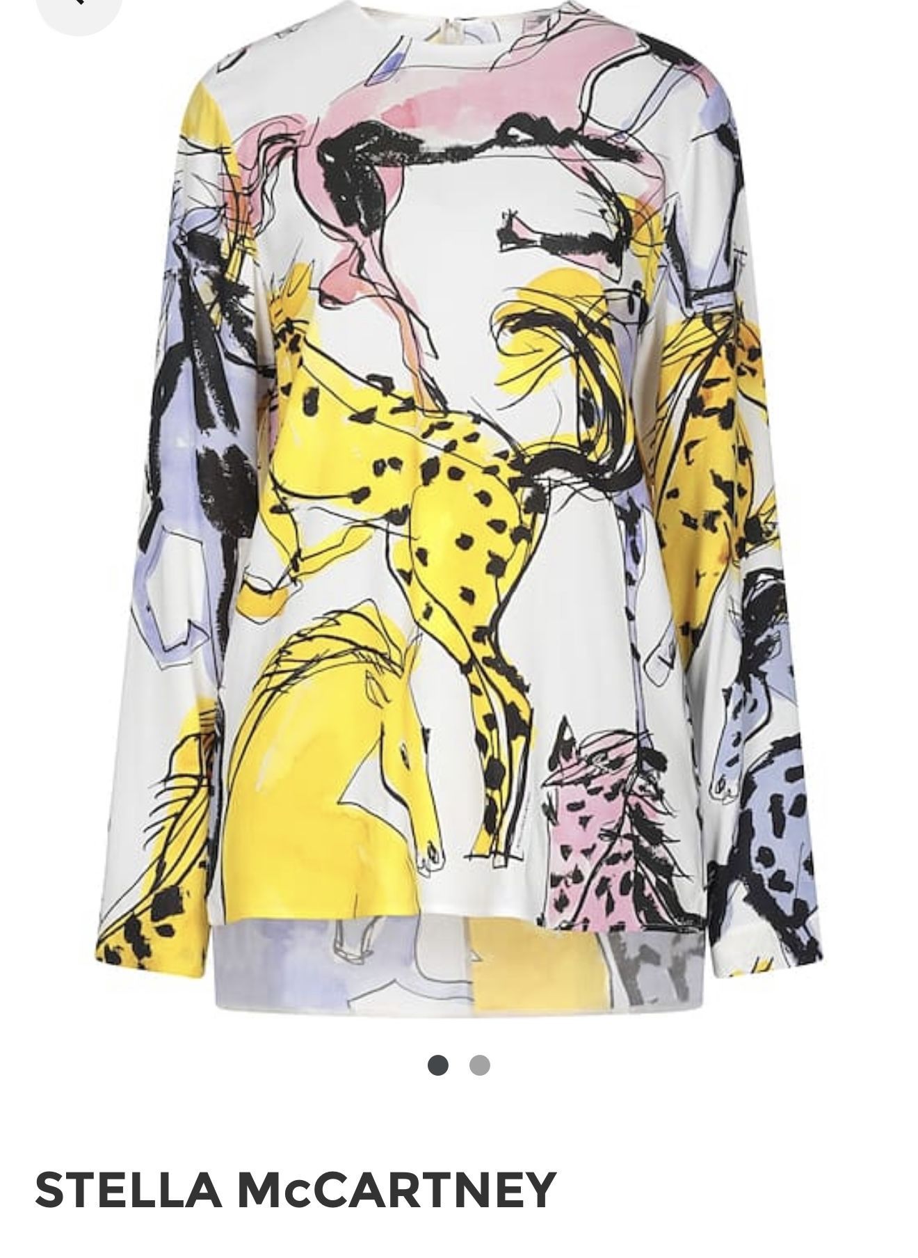 Stella McCartney Louisa Watercolor Horse Print Blouse