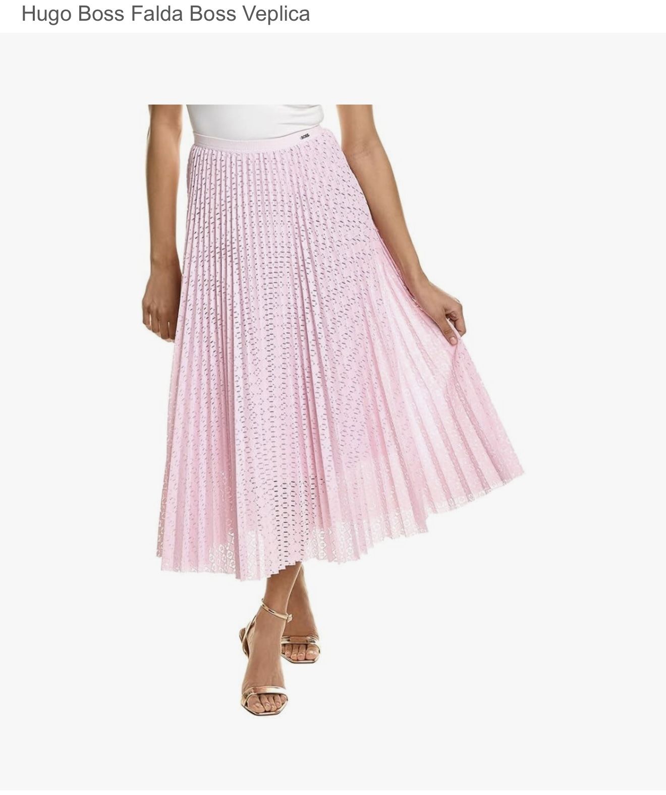 Hugo Boss Falda Boss Veplica Skirt - Size 8 - Pastel Pink - photo 2
