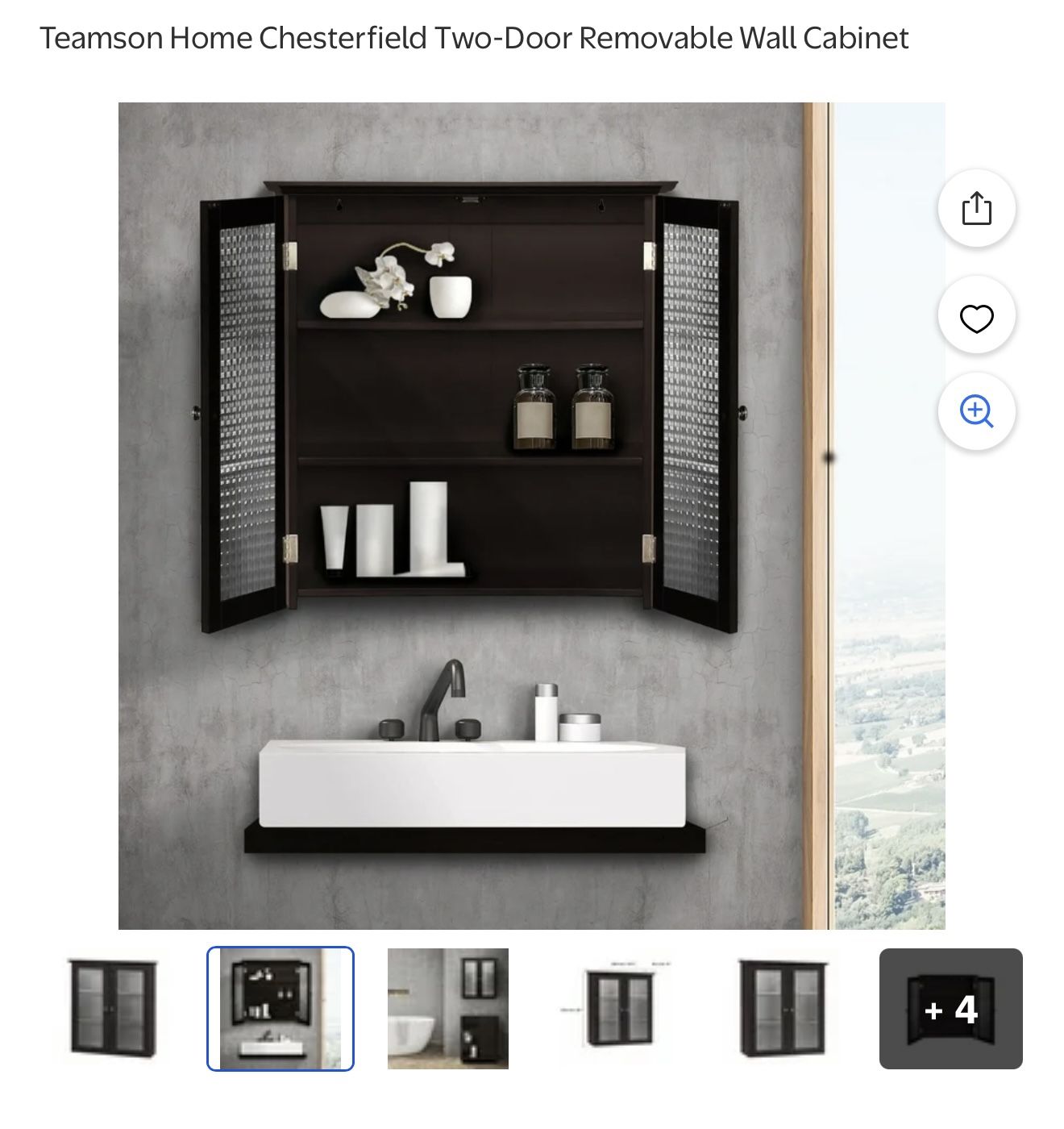 Teamson Home Chesterfield Wall Cabinet - Espresso - photo 2