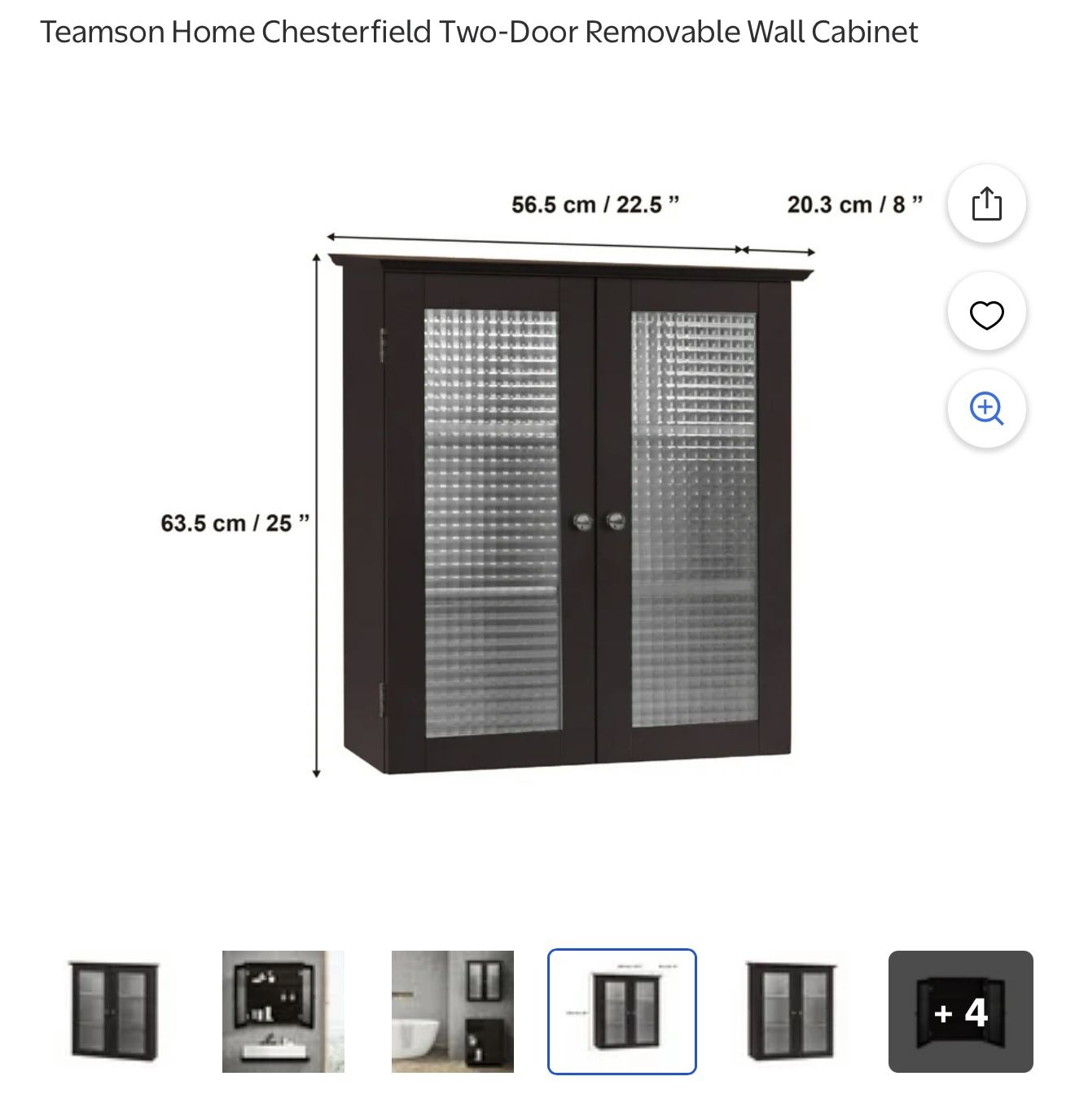 Teamson Home Chesterfield Wall Cabinet - Espresso - photo 4