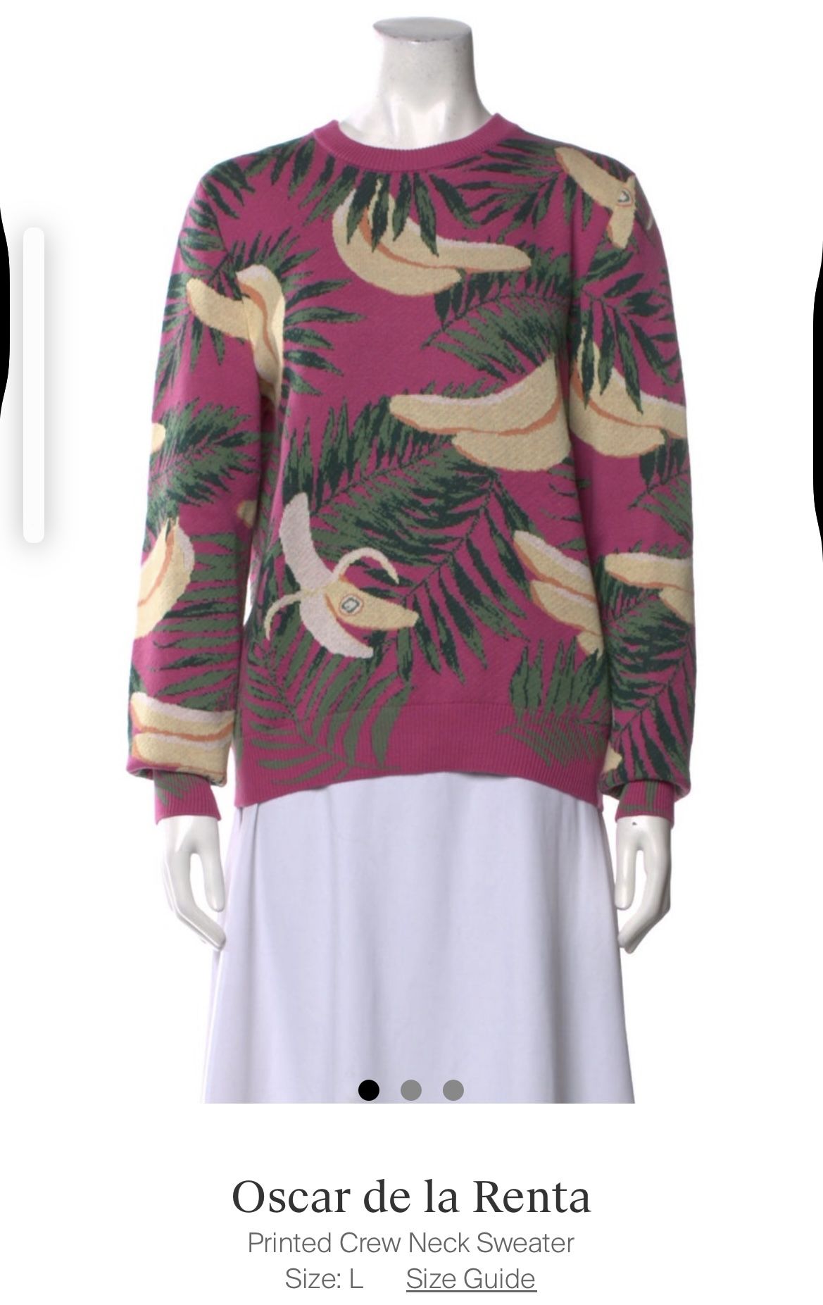 Oscar de la Renta Lilac Banana Print Sweater - photo 2