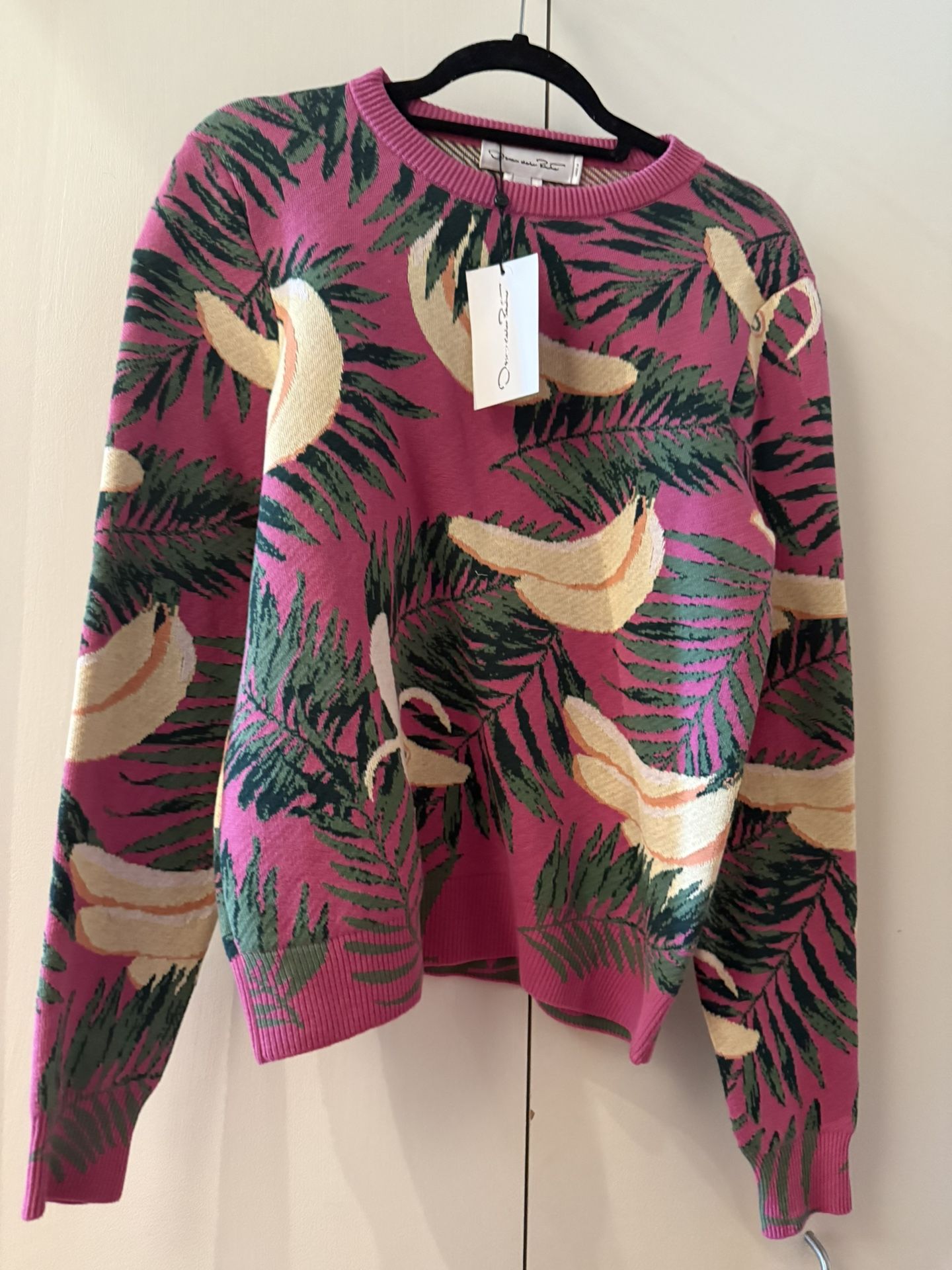 Oscar de la Renta Lilac Banana Print Sweater - photo 3