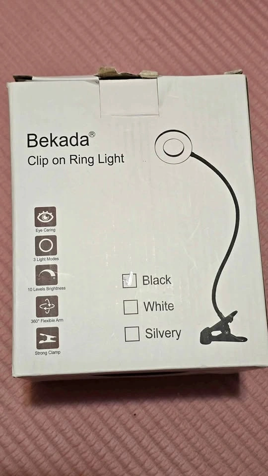 Bekada Clip on Ring Light LED Desk Light with Clamp