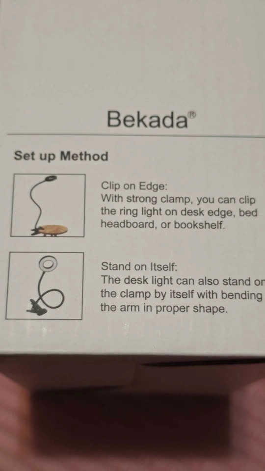 Bekada Clip on Ring Light LED Desk Light with Clamp - photo 3