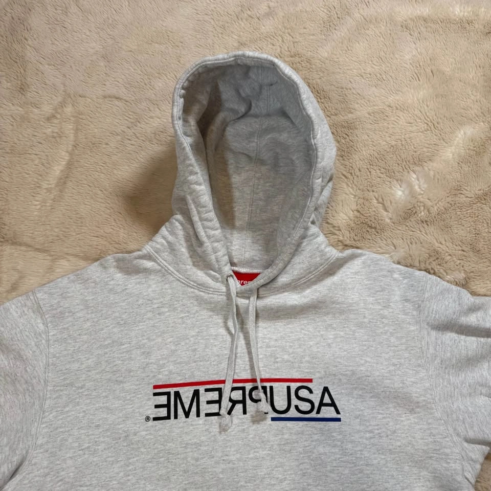 Supreme USA Hooded Sweatshirt Ash Grey (FW21) Men's Medium - photo 4