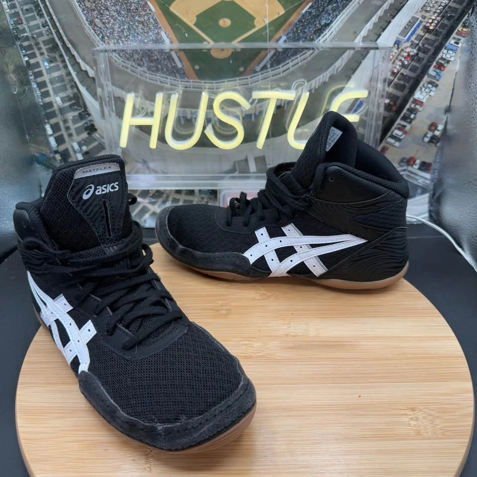 Asics Matflex 7 Black/White Wrestling Shoes Youth Sz 5 - photo 5