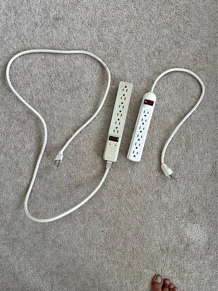 6-Outlet Surge Protector, Power Strip - 2 PACKS