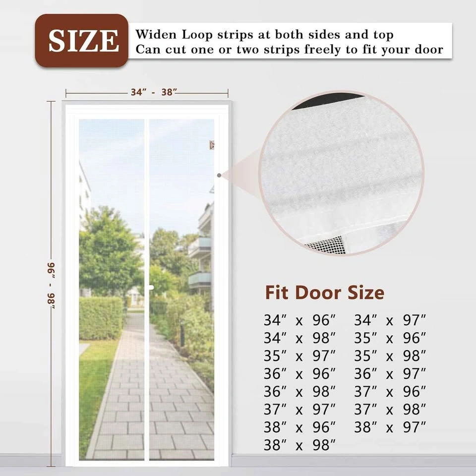 Adjustable Magnetic Screen Door 34-38" W x 96-98" H - photo 2