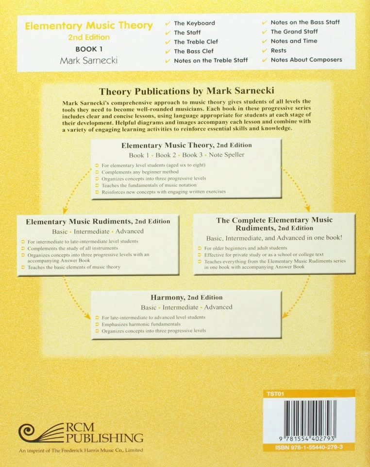 Elementary Music Theory, 2nd Ed. Book 1 by Mark Sarnecki - photo 2